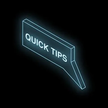Neon sign showing quick tips on dark background イラスト素材