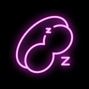 Neon sign of sleeping mask for better sleep and relaxation Stock Illustration