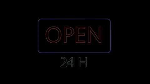 Neon sign switch on with a flicker Video stock 102399691