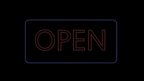 Neon sign switch on with a flicker Video stock 102399693