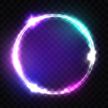 Neon Sign. Techno Frame with Glowing and Light. Stock Illustration