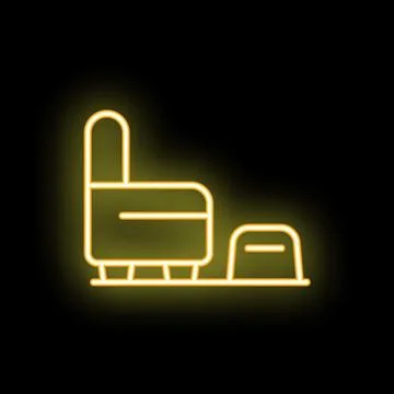 Neon sign of a train standing at the platform Stock Illustration