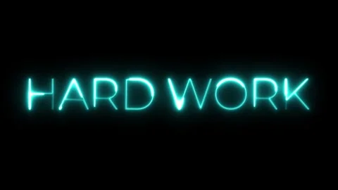 Neon Sign with the Words Hard Work Stock Footage 287406443