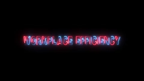 Neon sign workplace efficiency productivity concept office business 動画素材 331566644