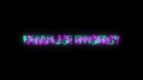 Neon sign workplace efficiency productivity concept office business 動画素材 331566645