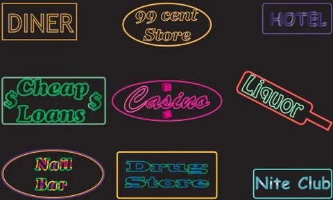 Neon signs Stock Illustration