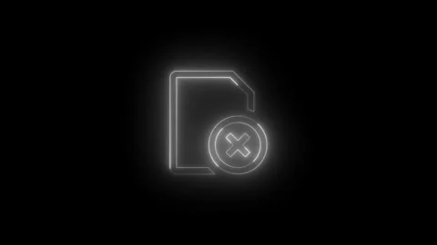 Neon sim error icon glowing black background animation Vidéo 289632424