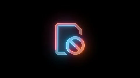 Neon sim missing icon brown cyan color glowing animated black background Stock Footage 269496327