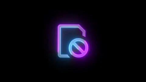 Neon sim missing icon cyan purple color glowing animated black background Stock Footage 269496323