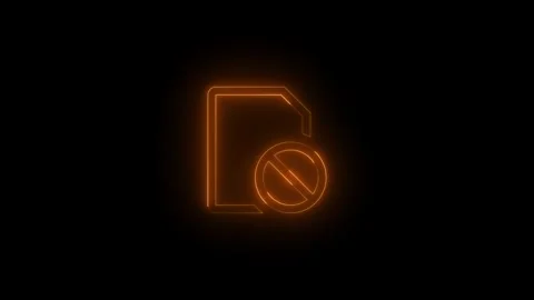 Neon sim missing icon glowing black background animation Stock Footage 289632558