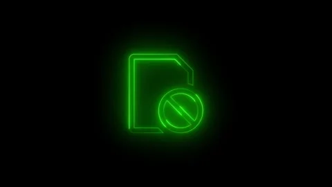 Neon sim missing icon glowing black background animation Stock Footage 289632572