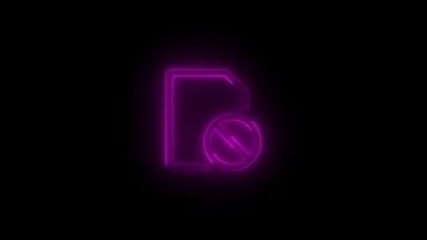Neon sim missing icon glowing black background animation Stock Footage 289632581