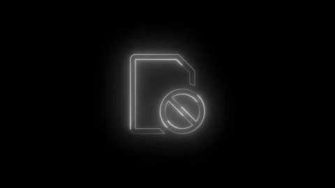 Neon sim missing icon glowing black background animation Stock Footage 289632602