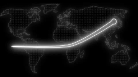Neon Simple Rising Arrow and Bar Chart Animation Representing Financial Succe Stock Footage 337006580