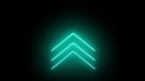 Neon single-line directional up arrow animation. signal icon. Moving arrow .. Video stock 296624084