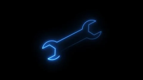 Neon sitting service icon animated video Stock Footage 301945804