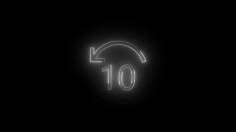 Neon skip back icon glowing black background animation 動画素材 289632658
