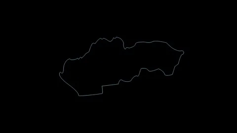 Neon Slovakia map, Slovakia state map icon 4k animation. Outline map of Slovakia Video stock 322086360