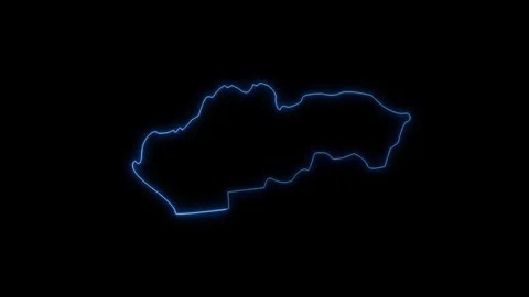 Neon Slovakia map, Slovakia state map icon 4k animation. Outline map of Slovakia Stock-Footage 322086429