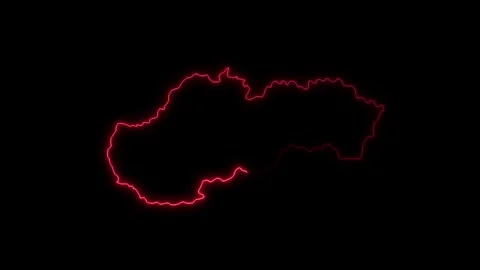 Neon Slovakia map, Slovakia state map icon 4k animation. Outline map of Slovakia Stock-Footage 322086502