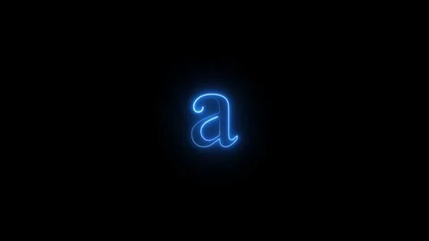 Neon small letter a animated video Stock Footage 293600791