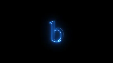 Neon small letter b animated video Stock Footage 293600787