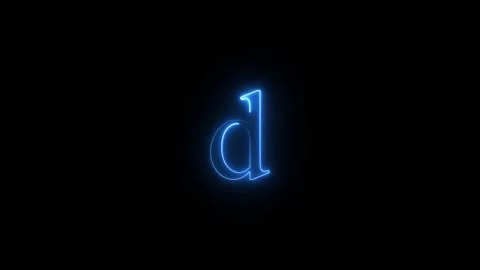 Neon small letter d animated video Stock Footage 293600793