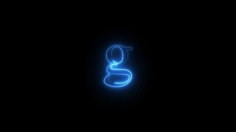 Neon small letter g animated video Stock Footage 293600814