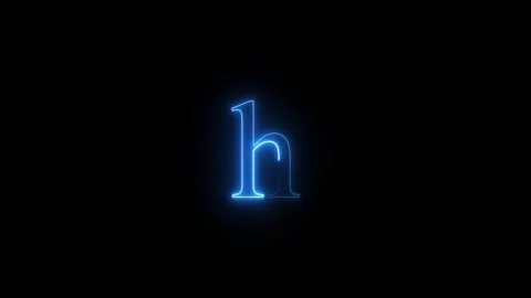 Neon small letter h animated video Stock Footage 293600802