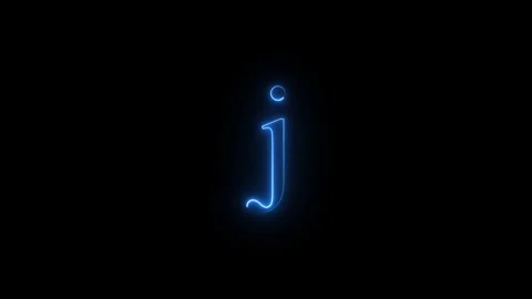 Neon small letter j animated video Stock Footage 293600817