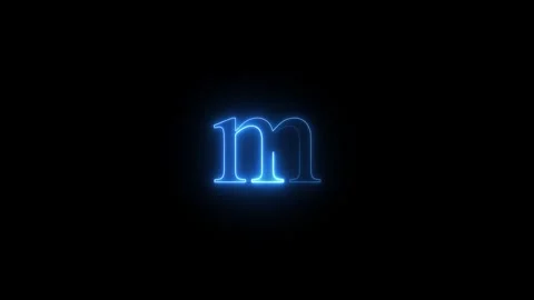 Neon small letter m animated video Stock Footage 293600822