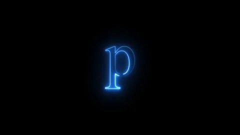 Neon small letter p animated video Stock Footage 293600839