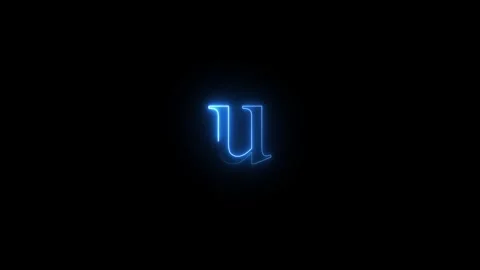 Neon small letter u animated video Stock Footage 293600847