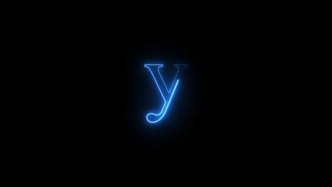 Neon small letter y animated video Stock Footage 293600858