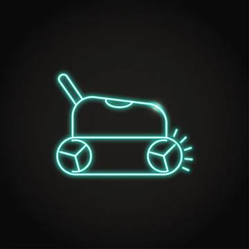 Neon smart pool cleaner icon in line style Stock Illustration