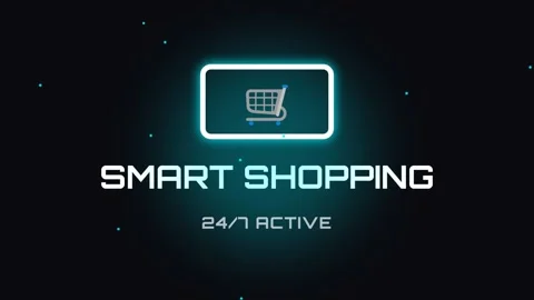 Neon Smart Shopping Display for E-commerce Online Retail Technology Stock Footage 336879926