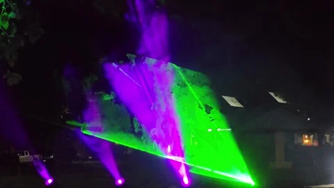 Neon smoke and laser light show. Video stock 341333590