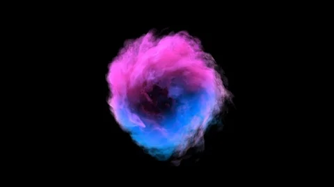 Neon smoke vortex with alpha channel PNG version at end - 3D render Stock Footage
