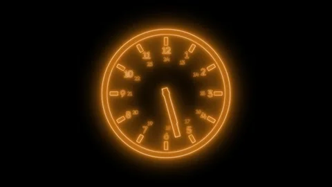 Neon Smooth Analog Countdown Timer Animation for Productivity Concepts Stock-Footage 337020577