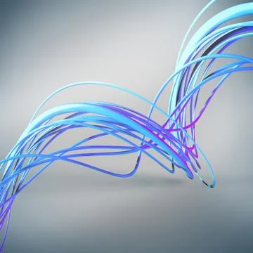 Neon smooth wavy lines Stock Illustration