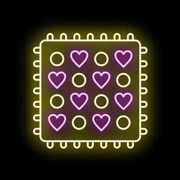 Neon snack illustration with glow effect Stock Illustration
