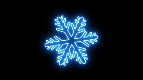 Neon Snowflake Stock Footage 260095413