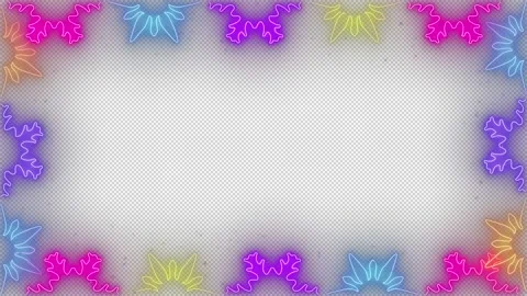 Neon Snowflakes Frame Loop Video stock 227080138