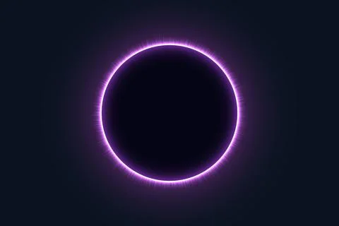 Neon Solar Eclipse with Glowing Purple Aura Stockillustratie