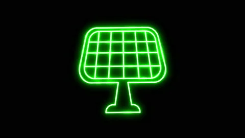 Neon Solar Panel 4 Video stock 168176978