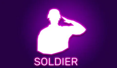 Neon soldier Illustrazione stock