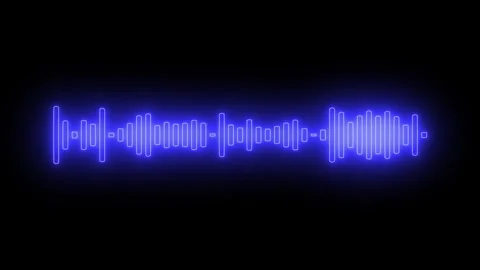 Neon sound equalizer audio wave animation isolated on black background Video stock 327664609