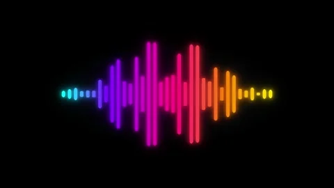 Neon sound wave equalizer animation, vibrant audio spectrum visualization o.. Stock Footage 337554010