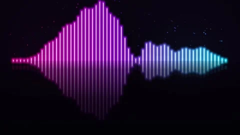 Neon sound wave equalizer animation, pulsing audio spectrum background, for.. Stock Footage 345841522