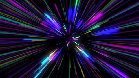 Neon Space Technology Speed Lines, Fast Radial, Tunnel Loop. Velocity lines Stock Footage 302311345